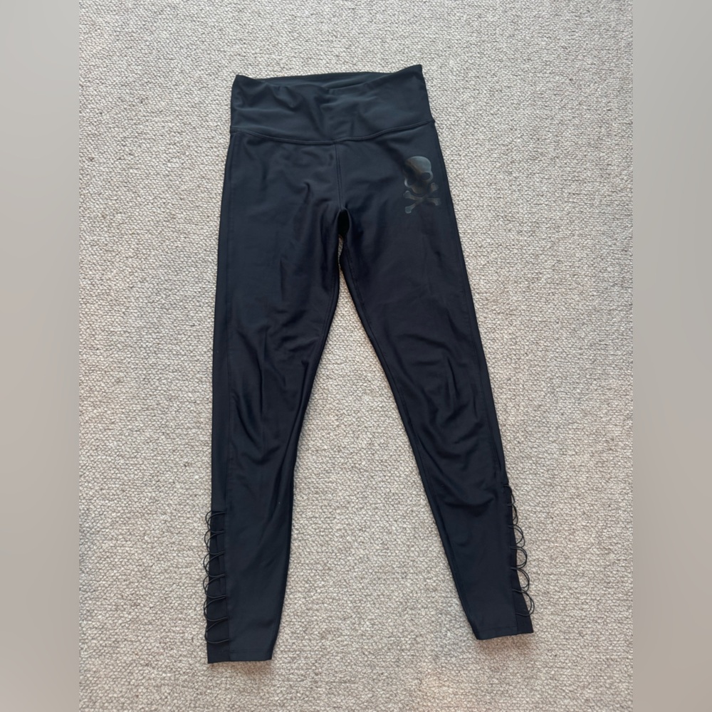 Black Leggings with Lacd Detail